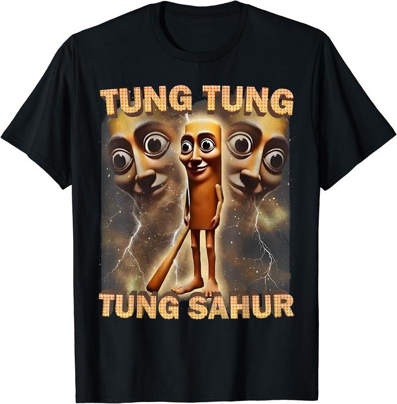 Tung Tung Tung Sahur Funny Meme - Brainrot Humor Gen Z T-Shirt | Unisex Cotton Tee Gift, Crewneck, Short Sleeve Hoodie,...