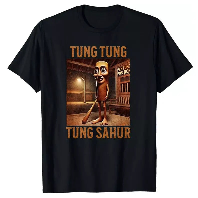 Tung Tung Tung Sahur Italian Brainrot Meme T-Shirt unisex T-Shirt, funny meme shirt, Italian Brainrot Shirt, Dank Memes...