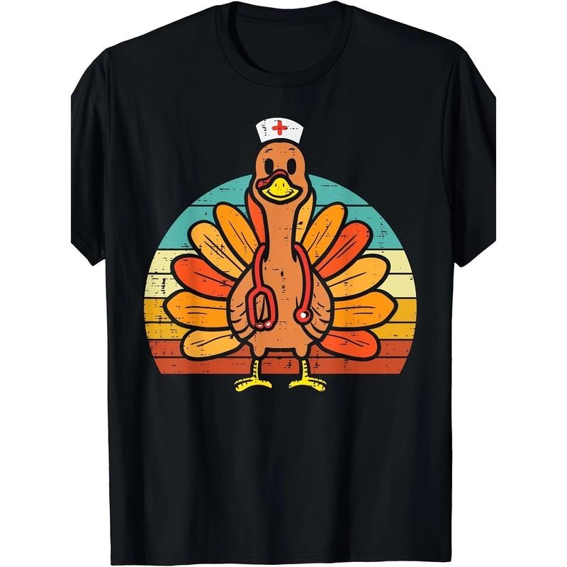 Turkey Nurse Stethoscope Thanksgiving Fall Men T-Shirt Made in USA Hoodie, Sweatshirt | HypeCrazeTee.com