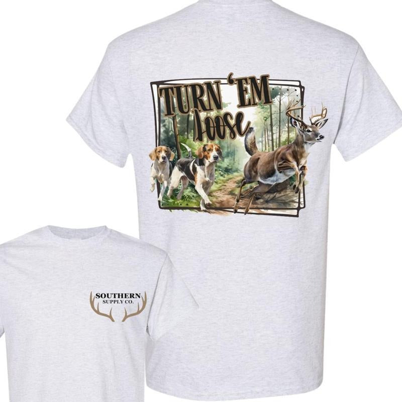 Turn em Dog Deer Hunting 2 Sided Tshirt Unisex Hoodie, Sweatshirt | HypeCrazeTee.com