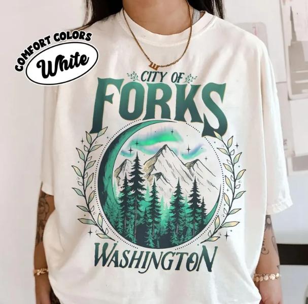 Twilight City Of Forks , For Washington T-Shirt, New Moon Shirts, Rainforest Shirt Hoodie, Sweatshirt | HypeCrazeTee.com