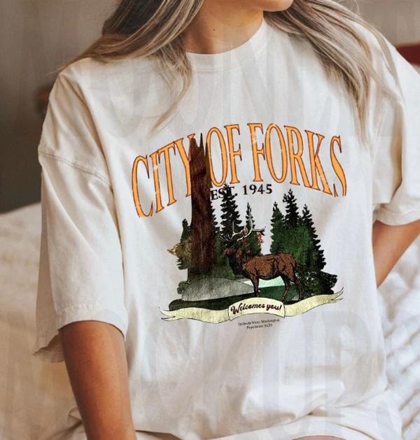 Twilight Saga Sweatshirt, City Of Forks Shirt, Edward Cullen, Fork Washington, Bella Swan Shirt Hoodie | HypeCrazeTee.com