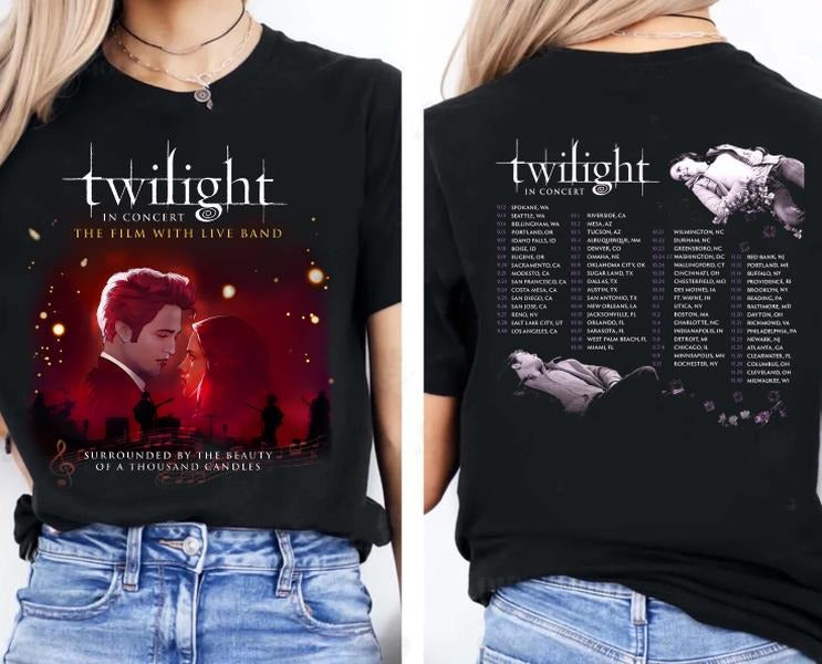Twilight Tour 2025 Shirt, Twilight in Concert T-shirt, Gift For Book Lover Twilight Saga Comic Retro, Vampires Wolves...