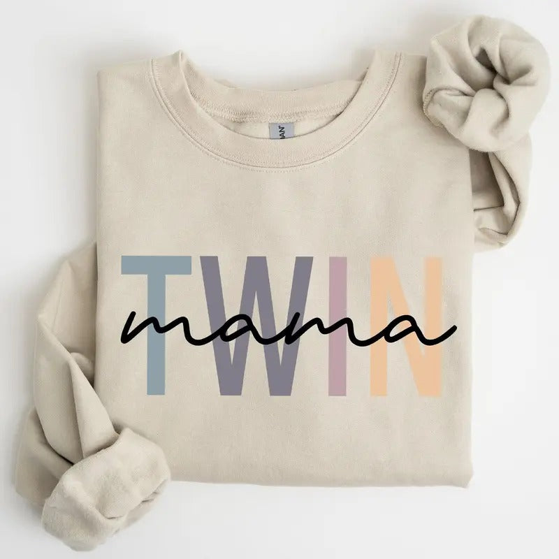 Twin Mama, Mom of Twins, Mother, Mother's Day Sweatshirt T-Shirts, Hoodie | HypeCrazeTee.com