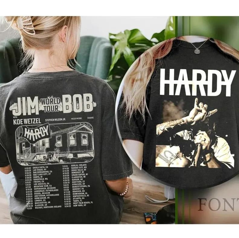 Two Side JIM Tour BOB Shirt, Hardyy And Koe 2025 Country Music Shirt Hoodie, Sweatshirt | HypeCrazeTee.com