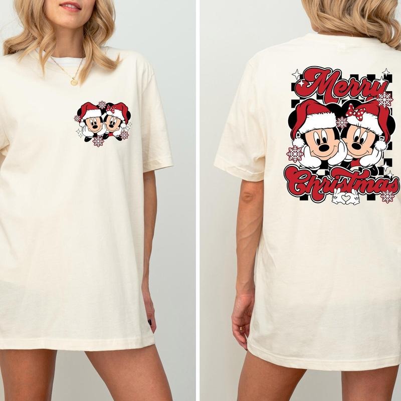 Two-Sided #Miickeyyy & Minnie Christmas Shirt, #Miickeyyy's Merry Christmas Couple T-Shirt, #Diisneyyy Couple Christmas...