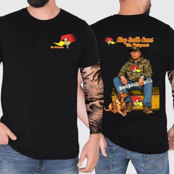 Two-sided Clay Smith Cams T-shirt, Trump Classic Car Enthusiast, Funny Summer Graphic Tee, Trendy Outdoors Mr.Horsepower...