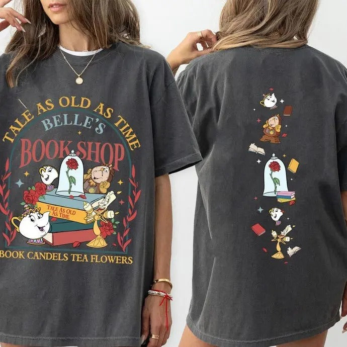 Two sided Vintage Tale As Old As Time, Book Shop Comfort Colors Shirt, Beauty Tshirt, Princess Reads Book Hoodie, Sweatshirt