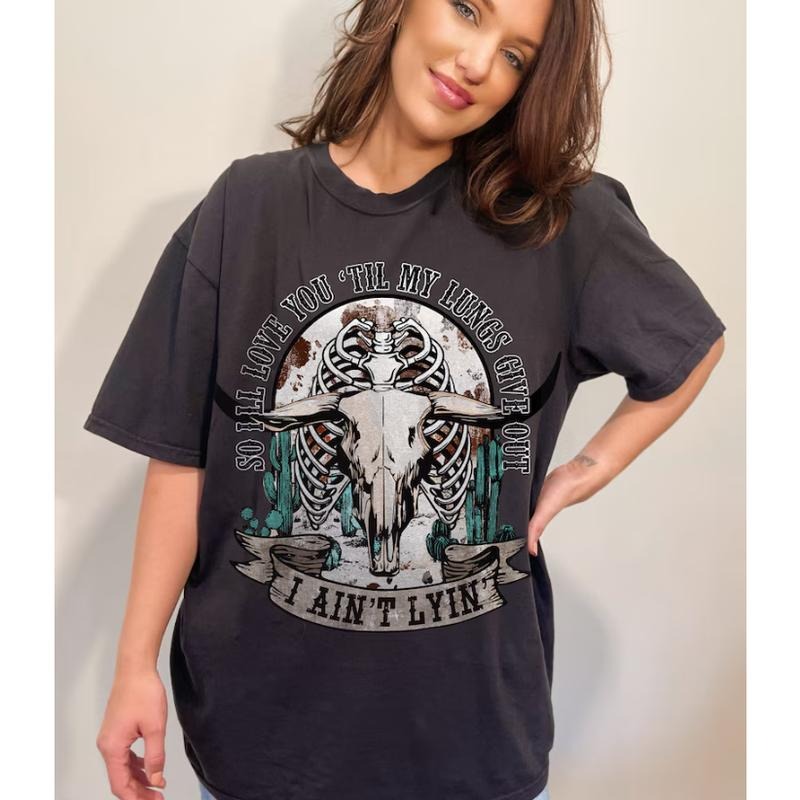 Tyler Childers I'll Love You Till My Lungs Give Out Shirt, Oversized Western Graphic Tee, Country Music Shirt, Perfect...