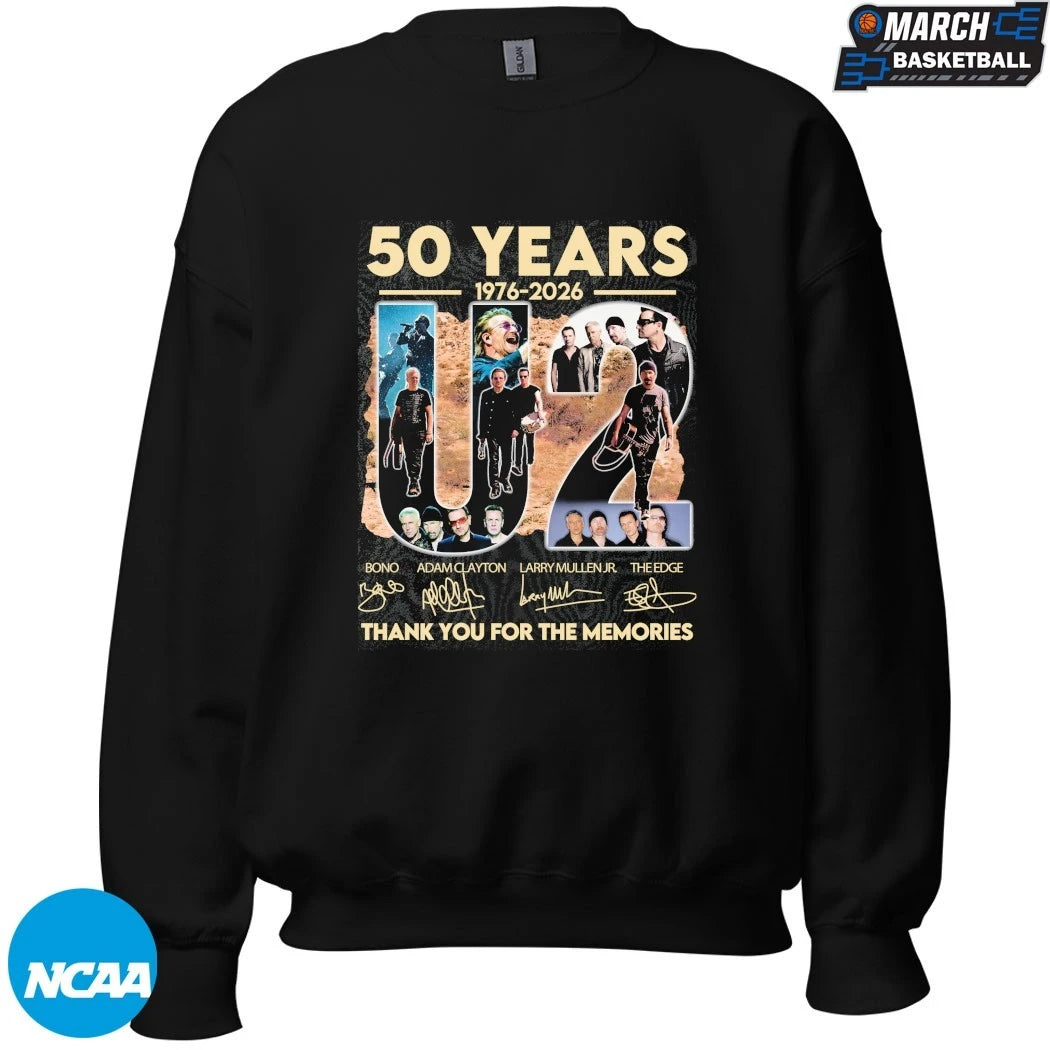 U2 50 Years 1976 2026 Thank You For The Memories SIgnatures T-shirts