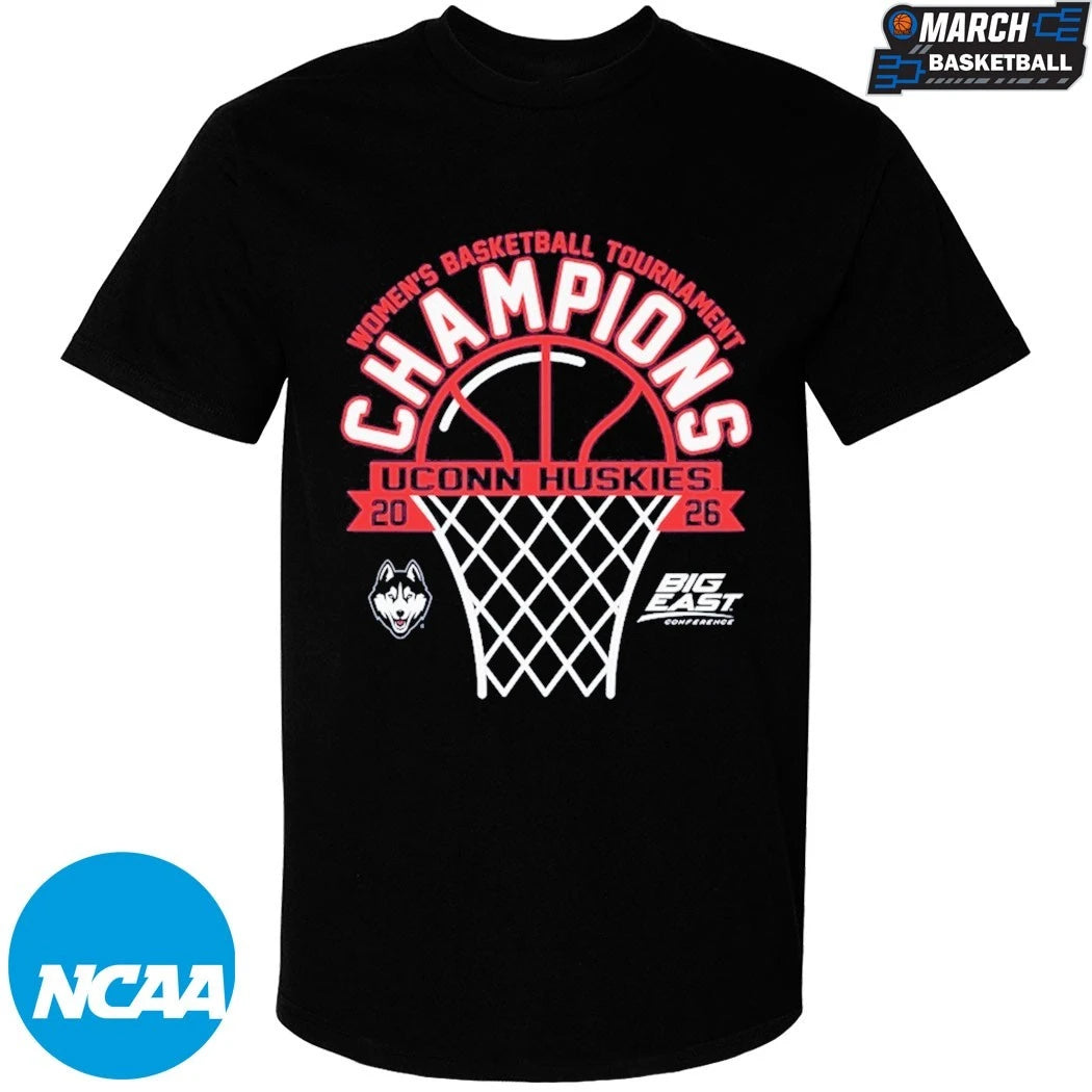 UConn Huskies 2026 Big East Women’s Basketball Tournament Champions T-Shirts