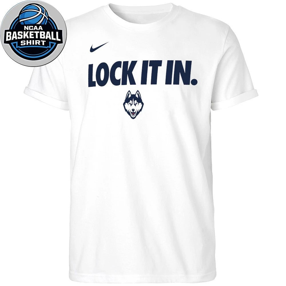 UConn Huskies March Madness Lock It In 2026 On-Court Bench Shirt