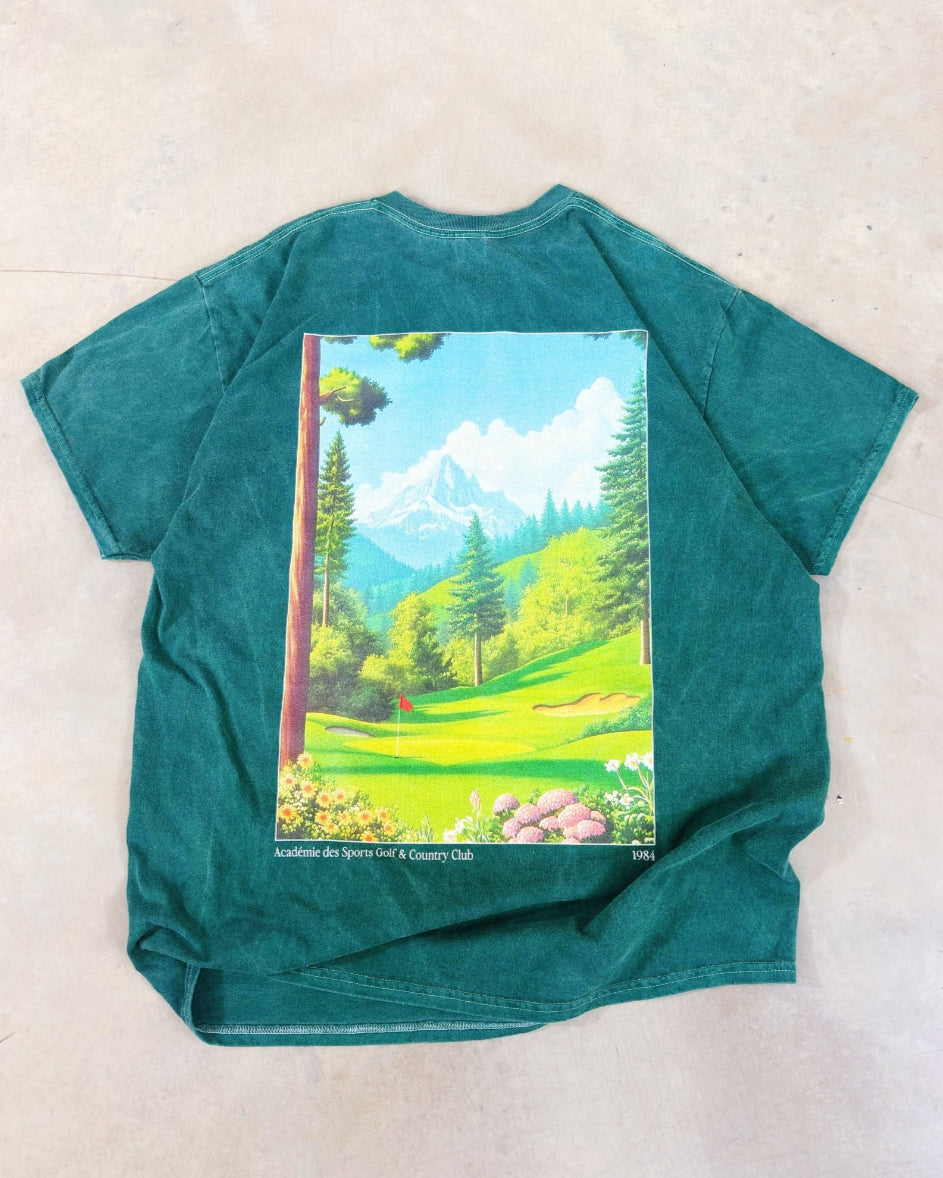 Vice 84 'Golf & Country Club' Vintage Washed Tee - Forest