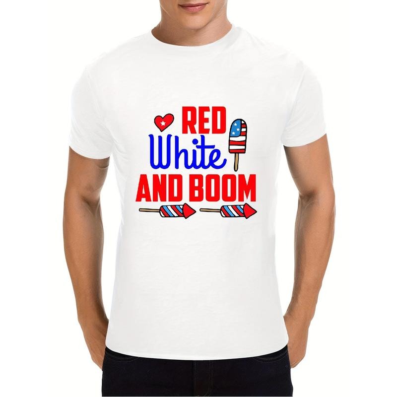 US Flag cotton pattern casual men's T-shirt Made in USA Hoodie, Sweatshirt | HypeCrazeTee.com