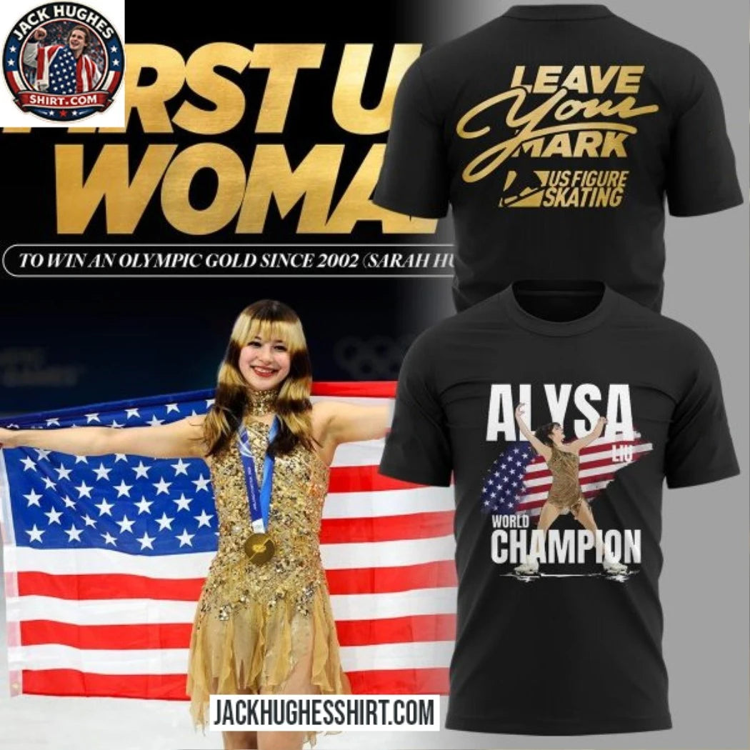 US Olympic Figure Skating Champions 2026 Alysa Liu USA Flag Two Sided Hoodie T-Shirt