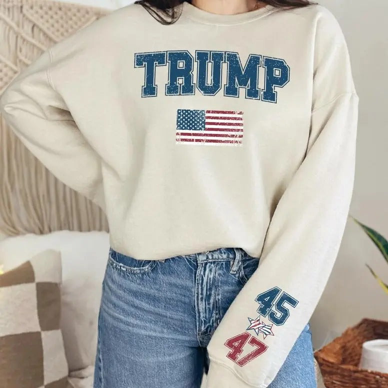 US Trump 45 47 TShirt Sweatshirt Hoodie, Trump 47 Sweatshirt, Menswear Womenswear Top | HypeCrazeTee.com