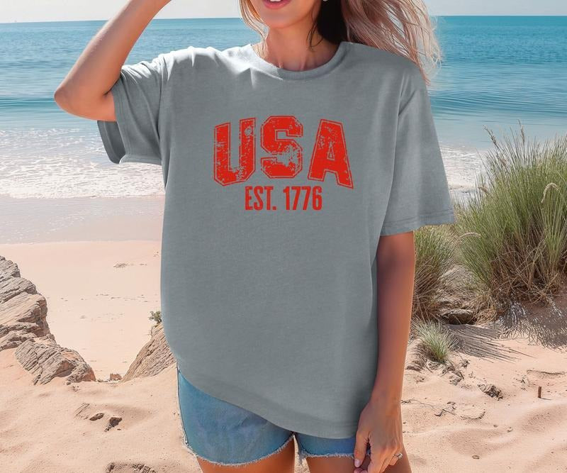 USA EST 1776 TEE SHIRT Design Comfort colors Tee shirt Hoodie, Sweatshirt | HypeCrazeTee.com