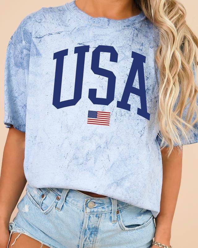 USA Flag, America, Patriotic, Blue, 4th of July Color Blast, Comfort Colors Tshirt, Women's Comfort Color Tee, Tshirt...