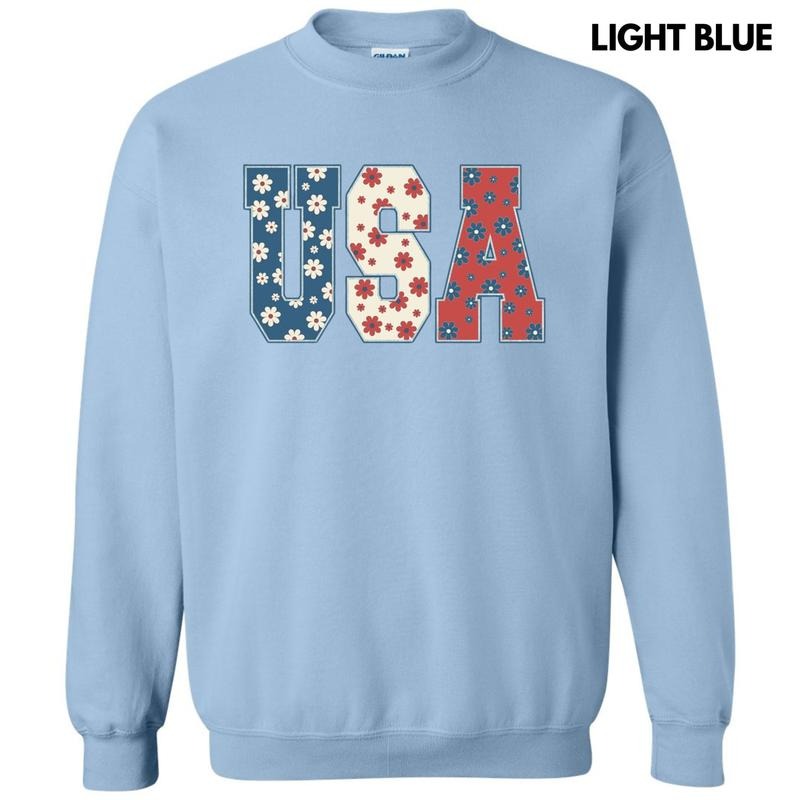 USA Flowers Sweatshirt T-Shirts, Hoodie | HypeCrazeTee.com