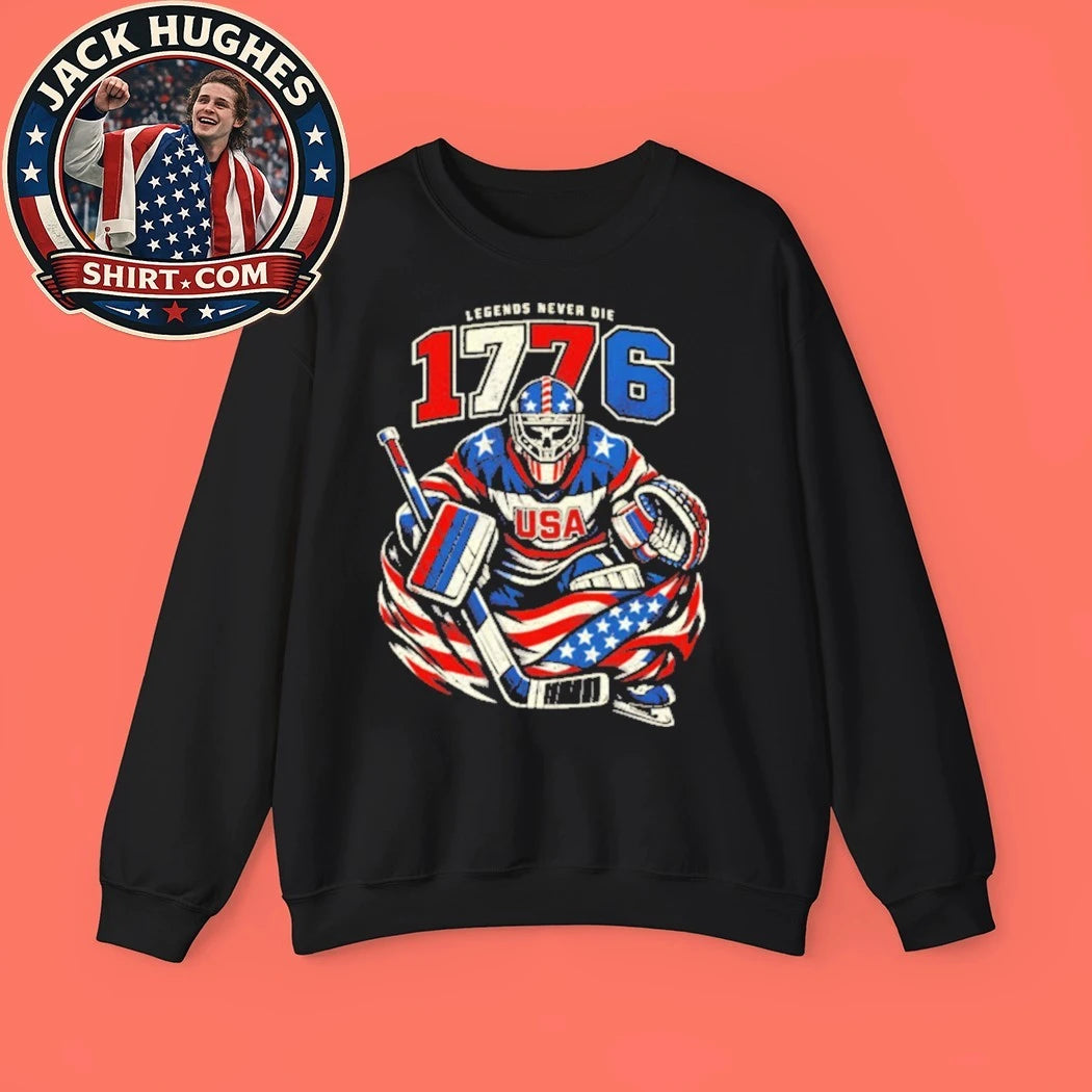 USA Hockey Goalie 1776 – Legends Never Die T-Shirt
