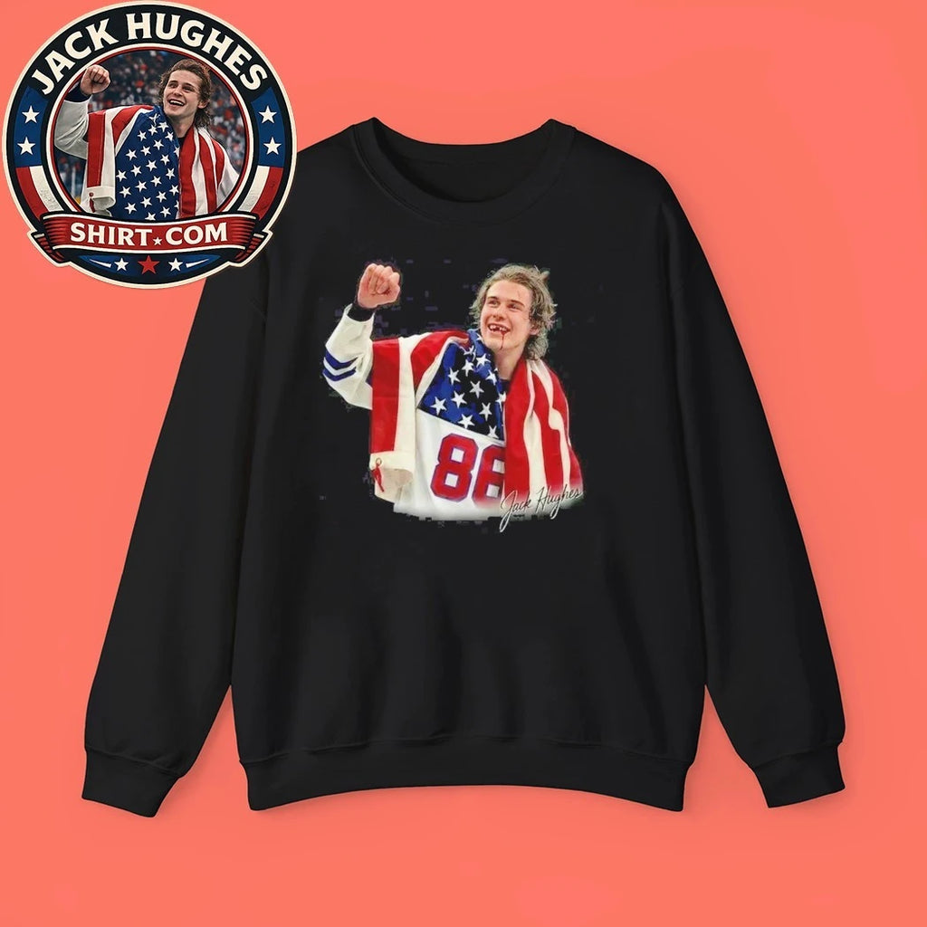 USA Hockey Gold 2026 Jack Hughes Olympic Gold Hockey Fan Tee Shirt