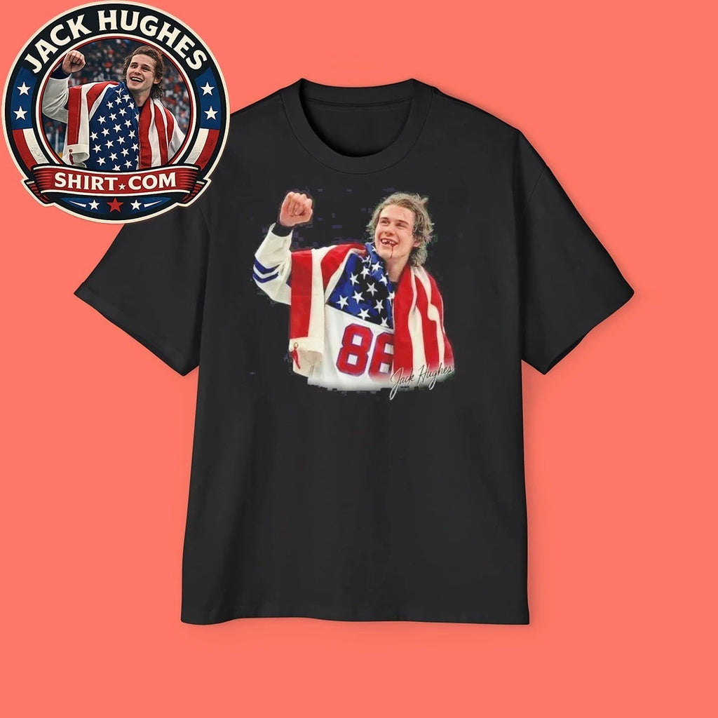 USA Hockey Gold 2026 Jack Hughes Olympic Gold Hockey Fan Tee Shirt