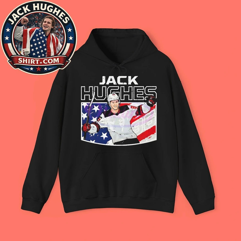 USA Hockey Jack Hughes Flag 2026 Graphic T-Shirt