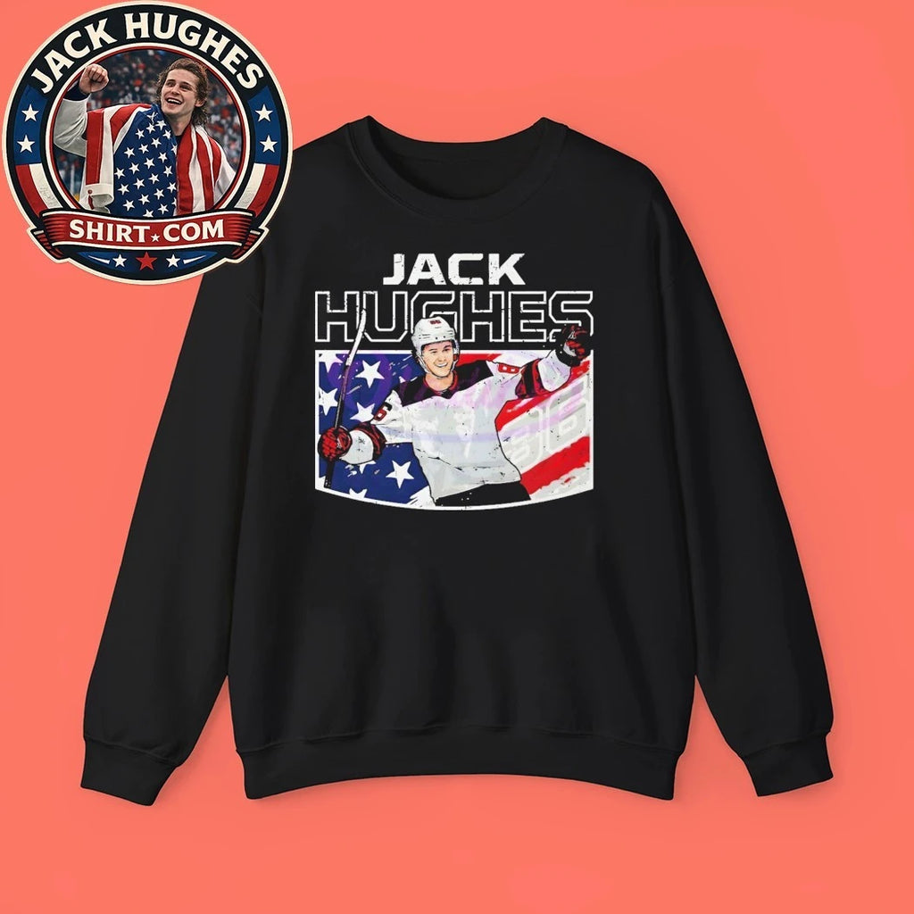 USA Hockey Jack Hughes Flag 2026 Graphic T-Shirt