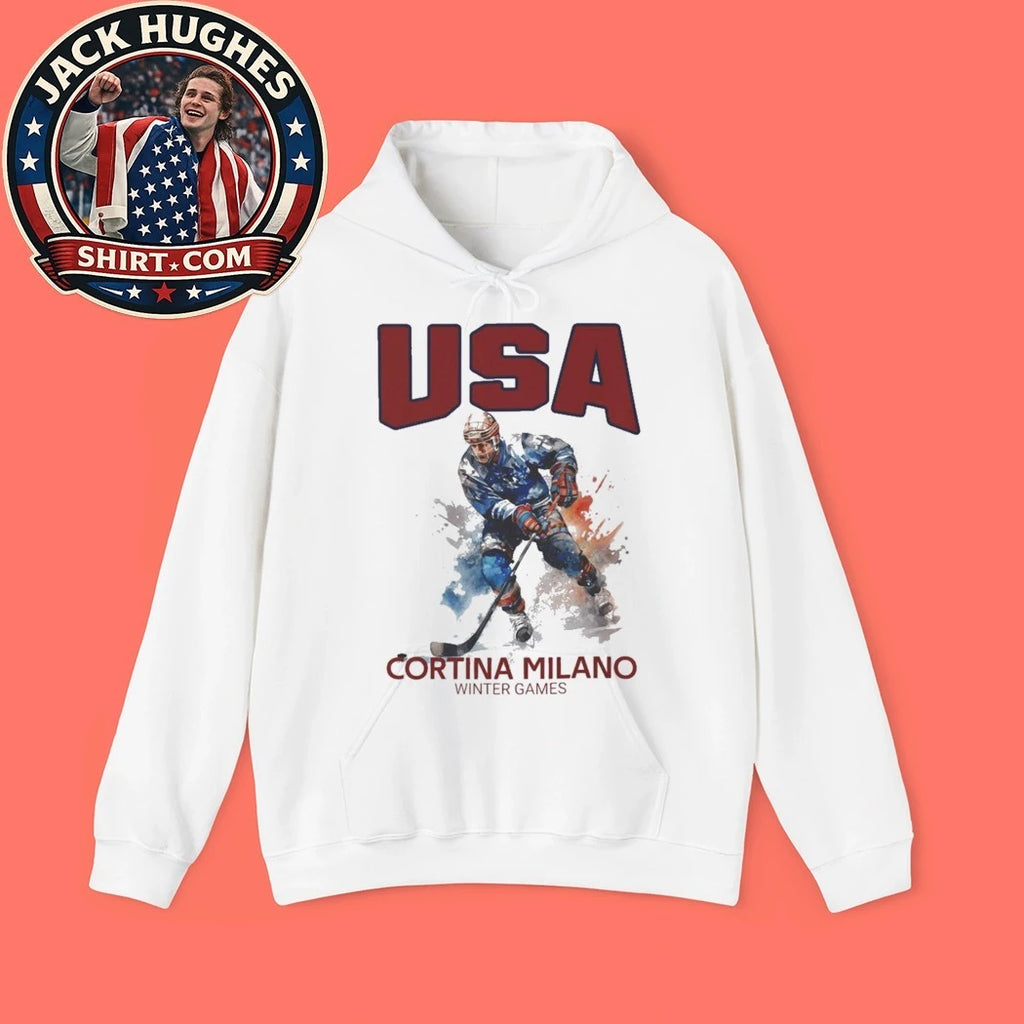 USA Hockey Player Cortina Milano Winter Games New T-Shirt