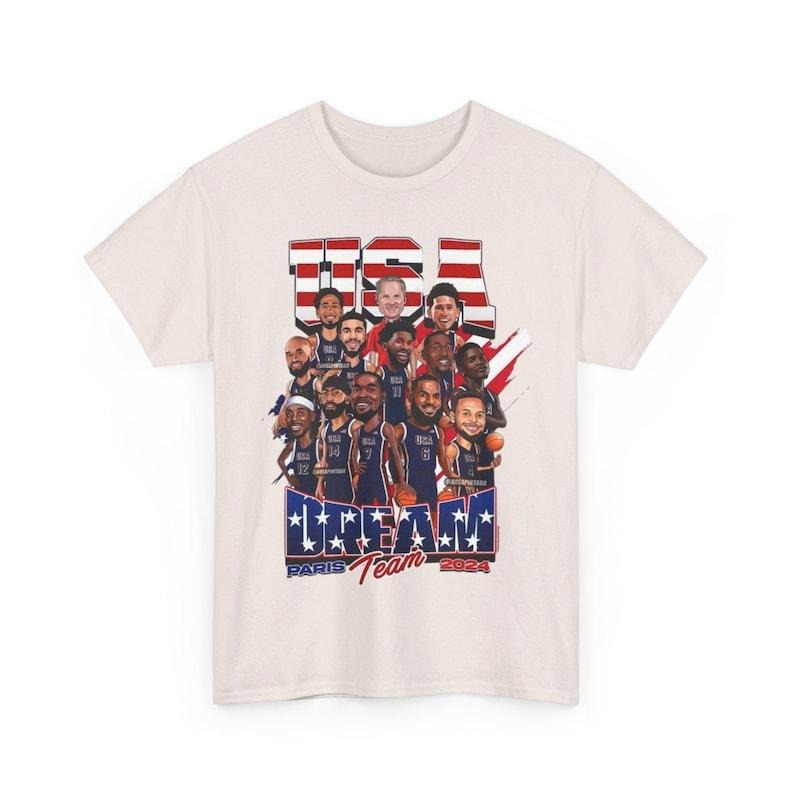 USA Olympic Basketball Dream Team 2024 Shirt | USA Olympic Basketball Team 2024 Championship American Team TShirt |...