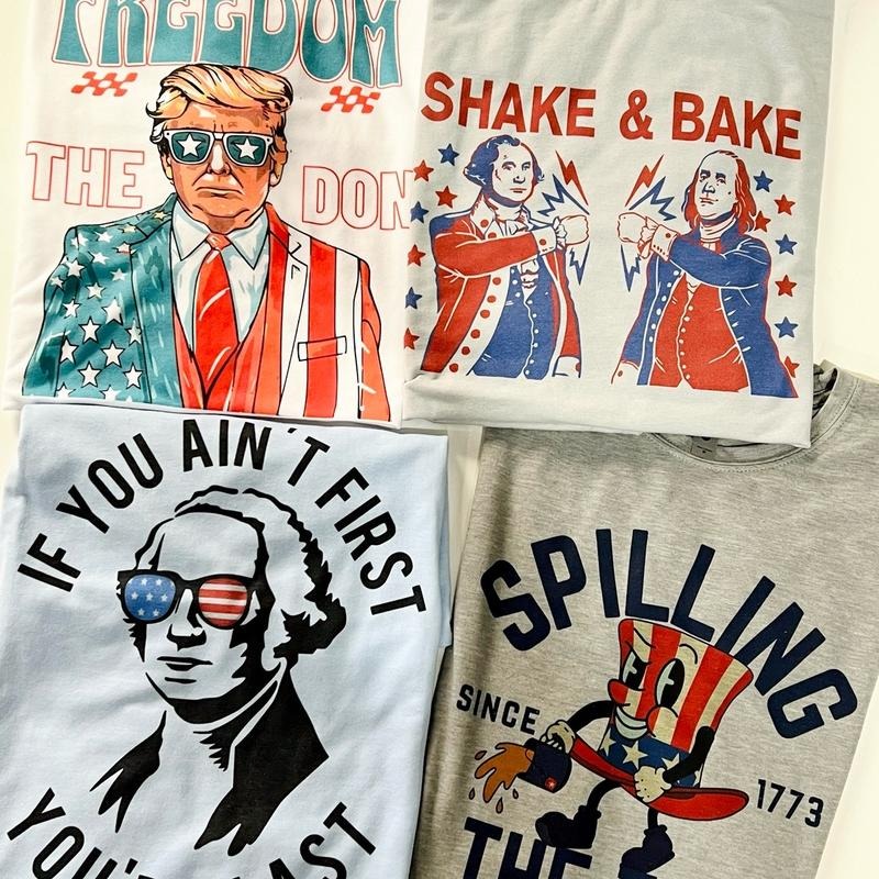 USA President Tees Spilling the Tea USA Tshirt Shake and Bake 4th of July T-Shirts Independence Day Tshirts Patriotic...