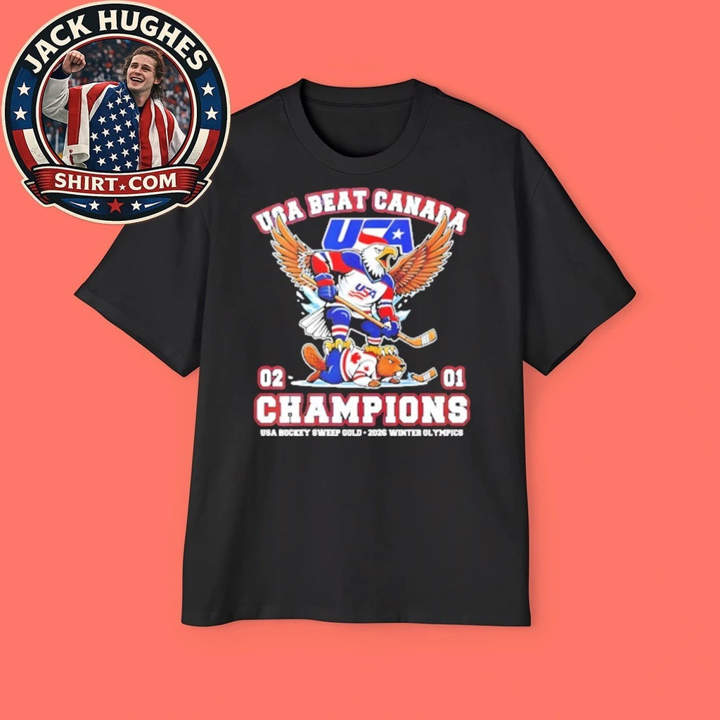 USA beat Canada Golden Gold Medalists Women’s Ice Hockey Olympic Champions 2026 New T-Shirt