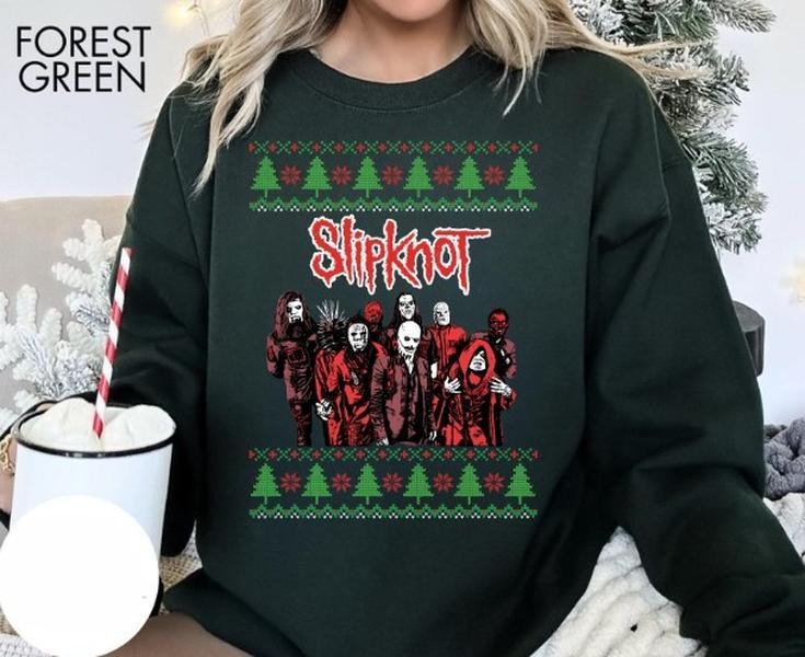 Ugly Slipknot Christmas Sweatshirt Slipknot Band Member Christmas Gift T-Shirts, Hoodie | HypeCrazeTee.com
