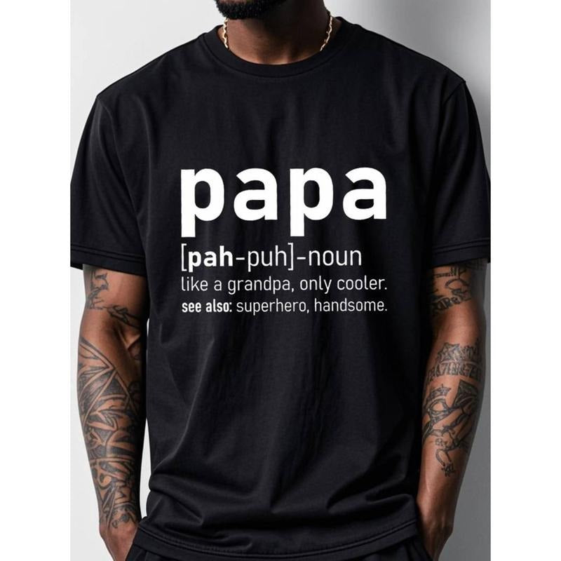 [Ultra-Soft Cotton Tee] 100% Cotton Ultra-Soft Men's T-Shirt | "PAPA" Definition Print Hoodie, Sweatshirt | HypeCrazeTee.com