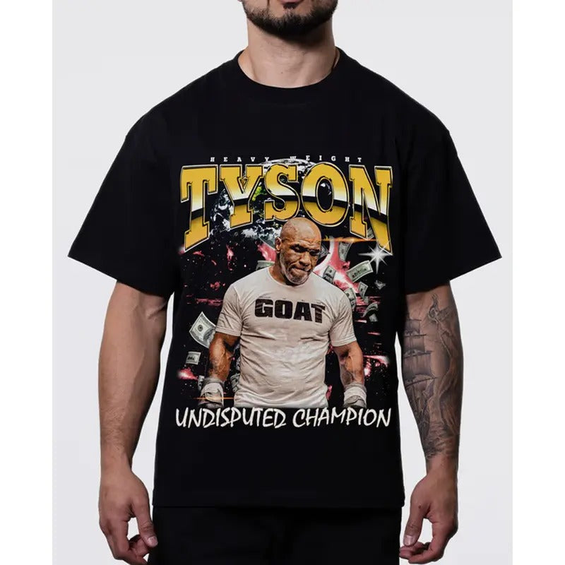 Undisputed Champion Global, Mike Tyson Tiger Tee, Boxing Fan Shirt, Unisex Graphic Tshirt, Mike Tyson vs Logan Paul, Iron...
