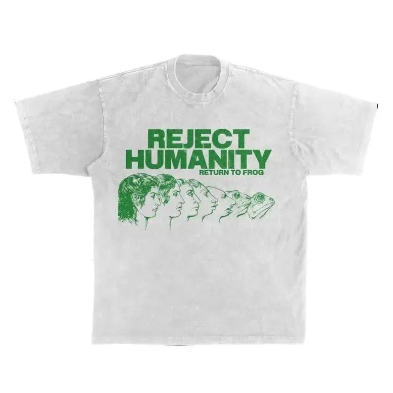 UnhingedReject Humanity Frog Graphic T-Shirt | Scientific Evolution Meme Graphic Shirt | Nature Lovers Gift | Funny Frog...