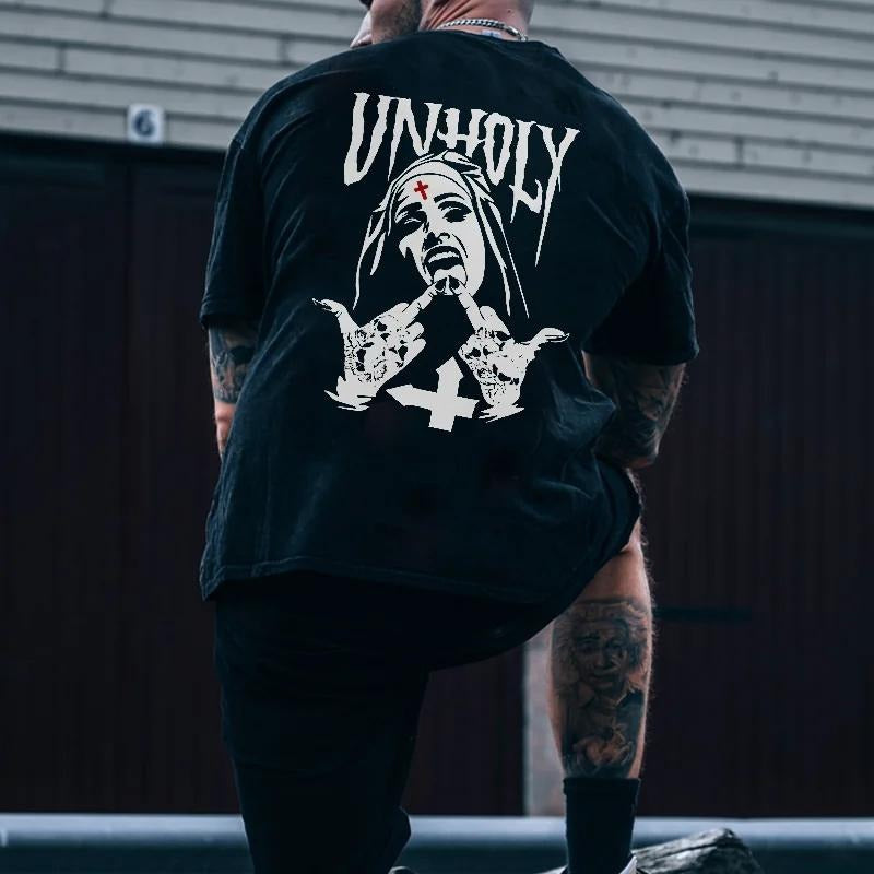 Unholy Nuns T-shirt - Naughty Clothes Men Cotton Menswear Hoodie, Sweatshirt | HypeCrazeTee.com