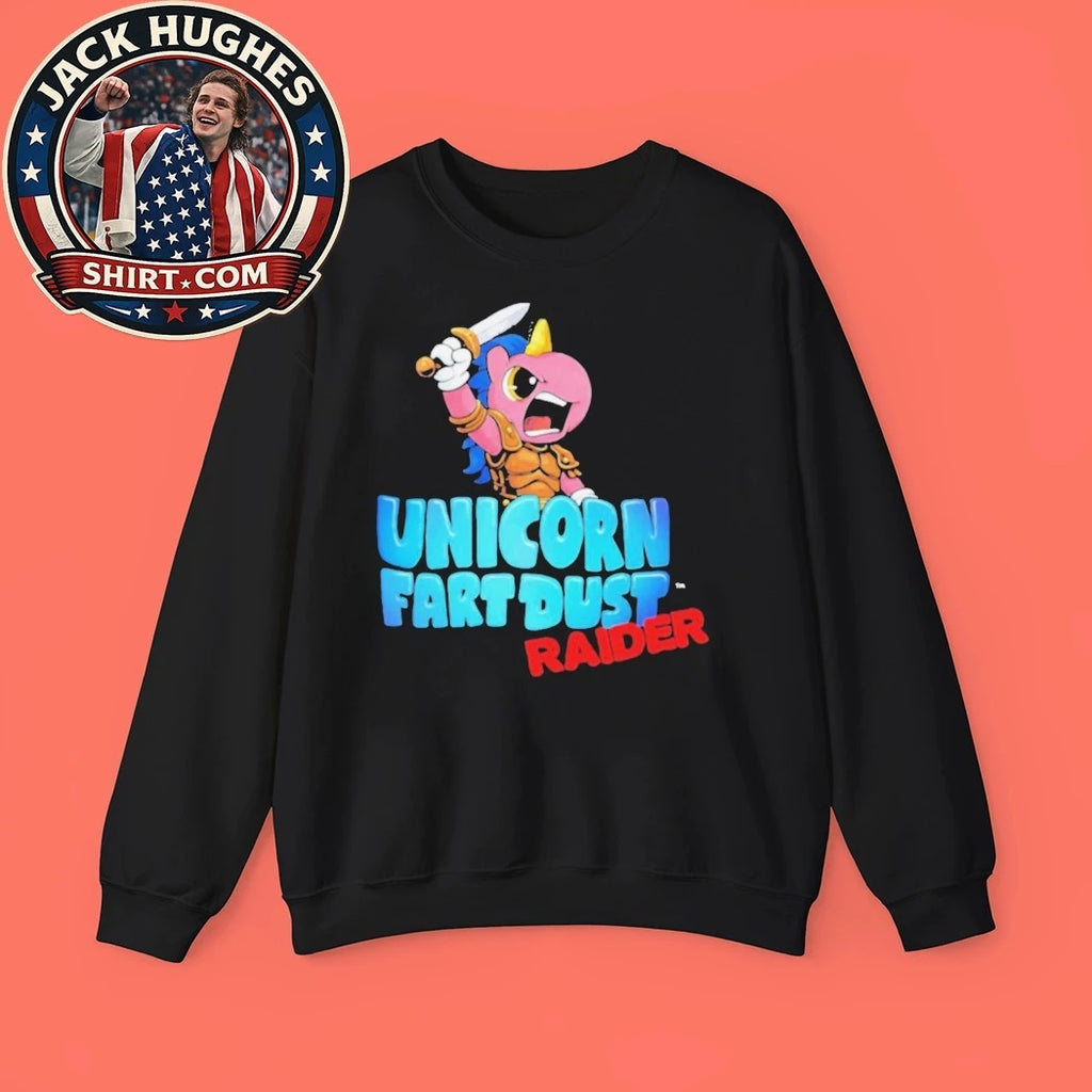 Unicorn Fart Dust Raider Funny Cartoon Warrior Shirt