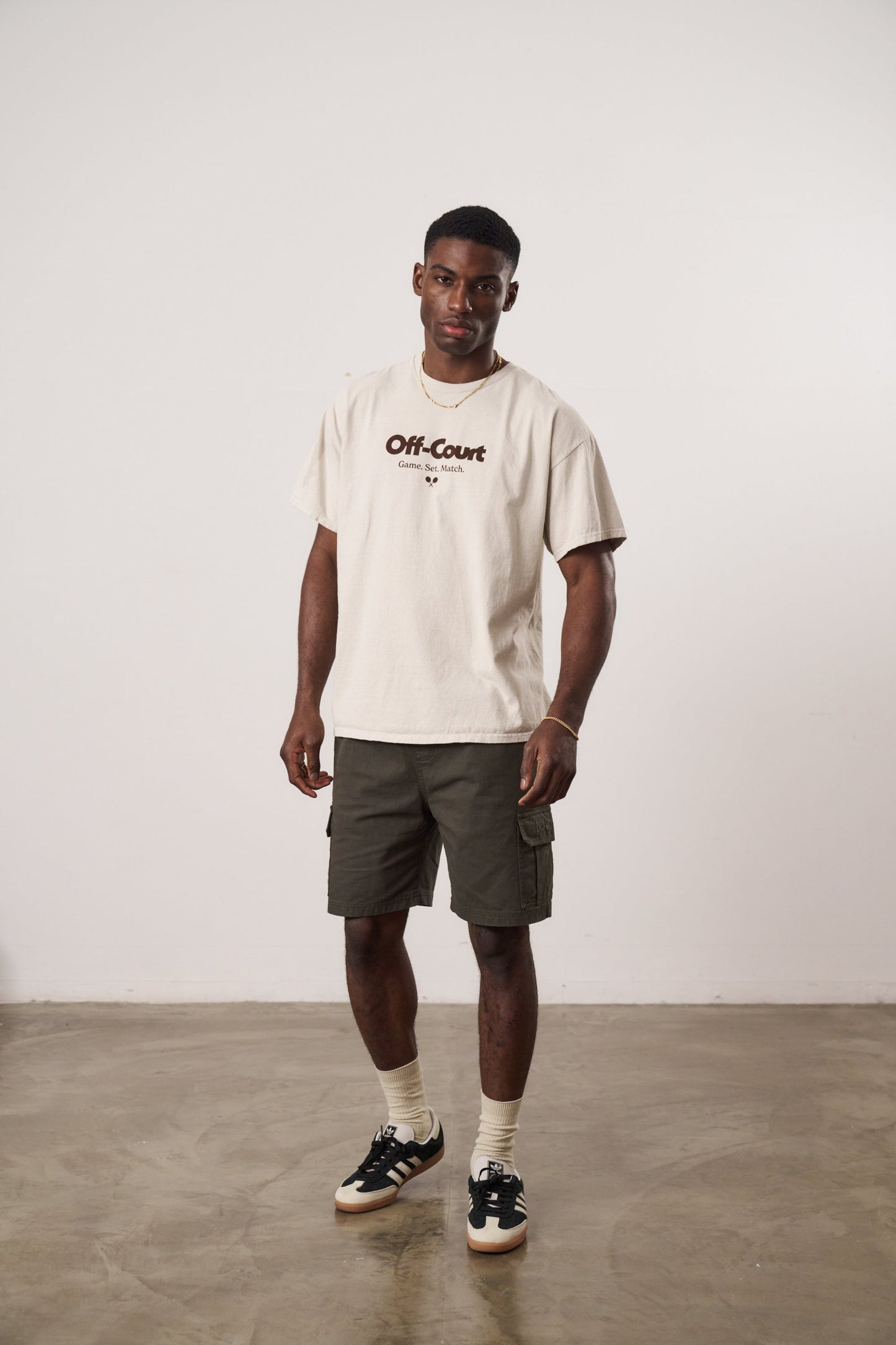 Vice 84 'Off-Court GSM' Vintage Washed Tee - Cream