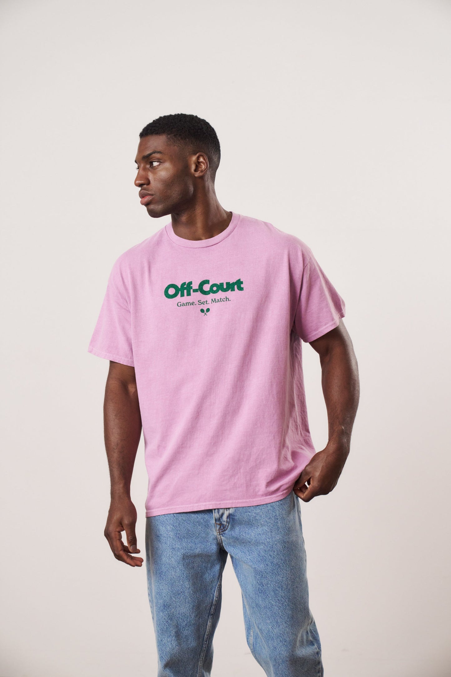Vice 84 'Off-Court GSM' Vintage Washed Tee - Pink