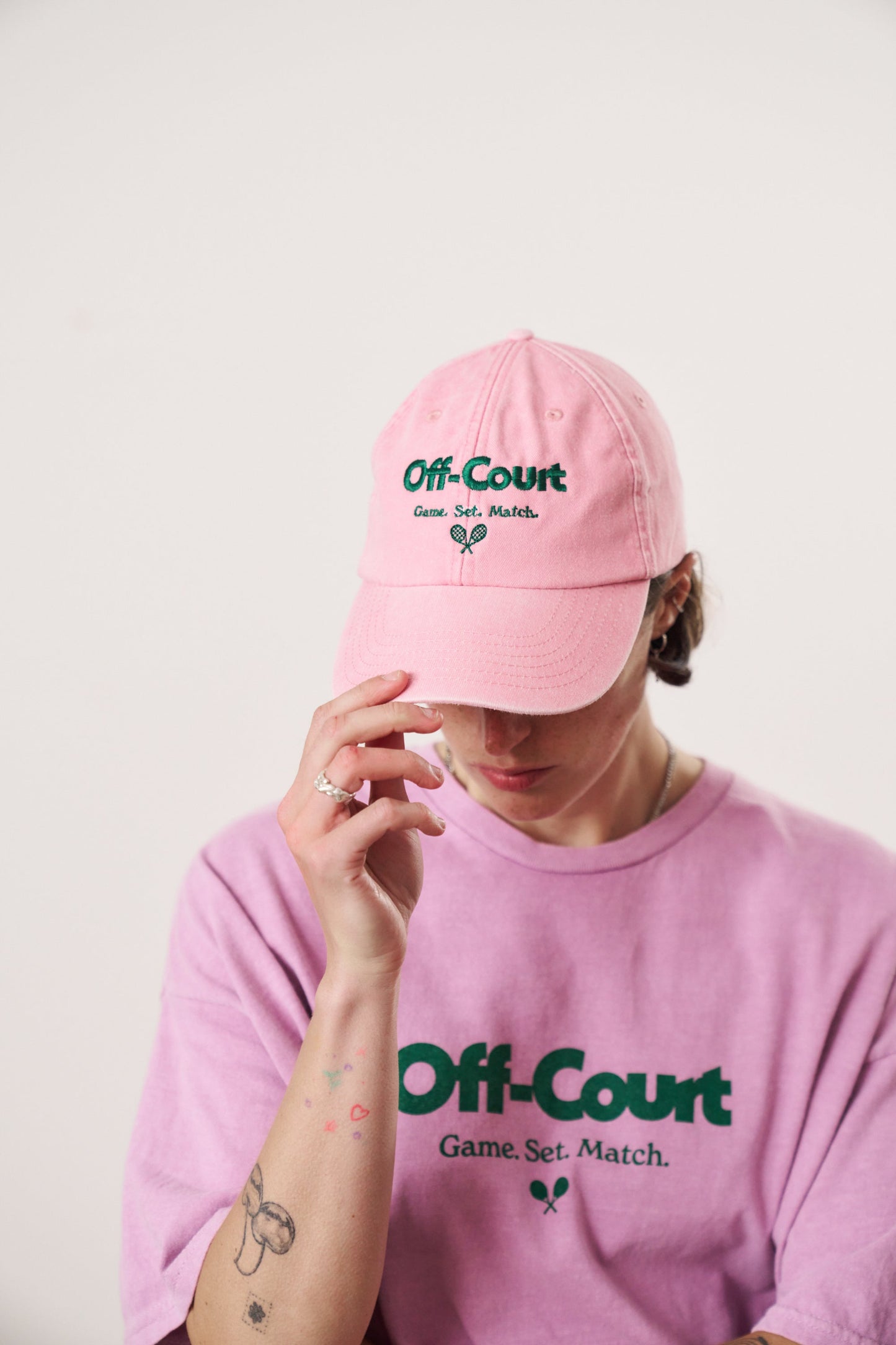 Vice 84 'Off-Court GSM' Vintage Washed Tee & Cap Bundle - Pink
