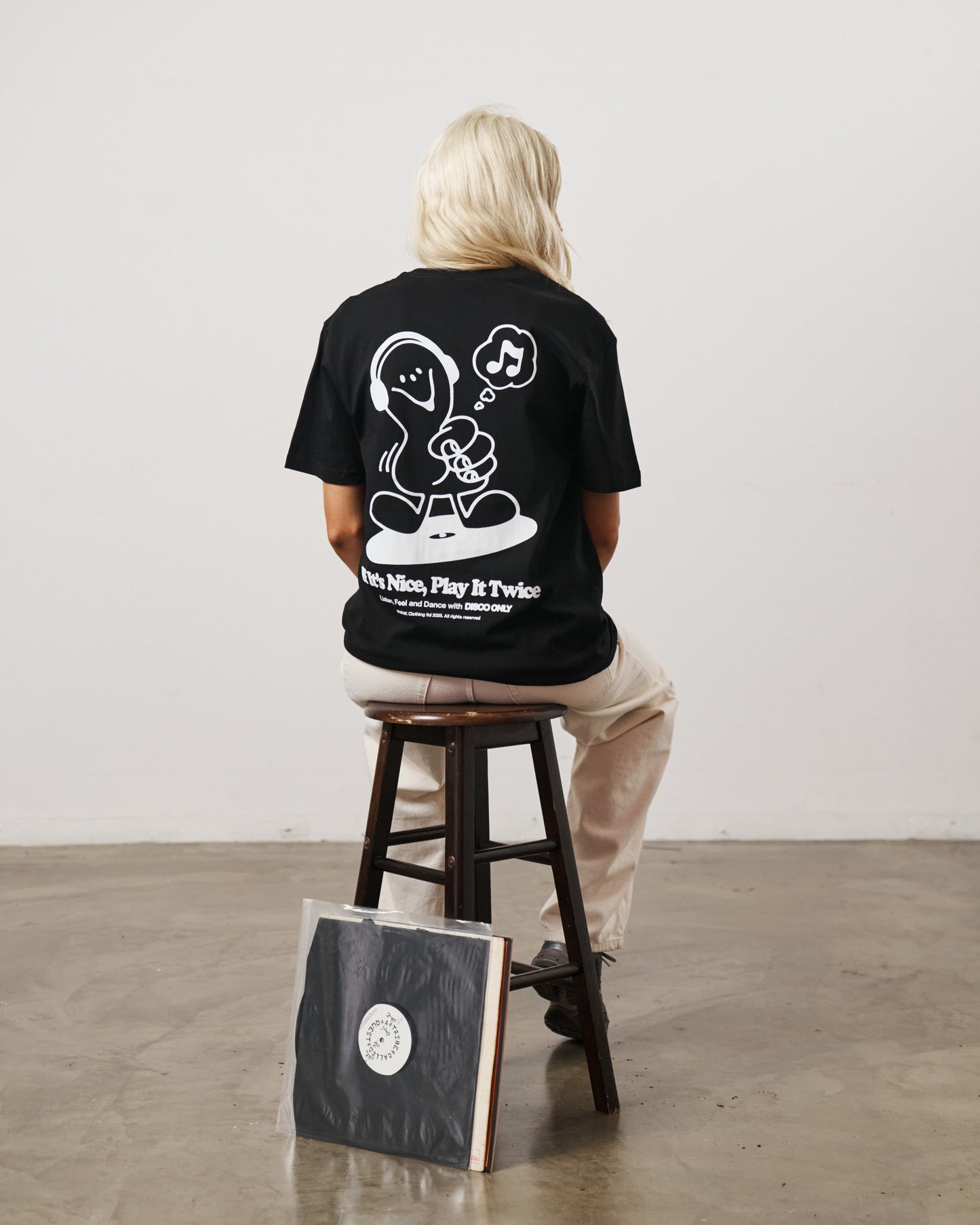 DISCO ONLY 'Play It Twice V6' Tee - Black