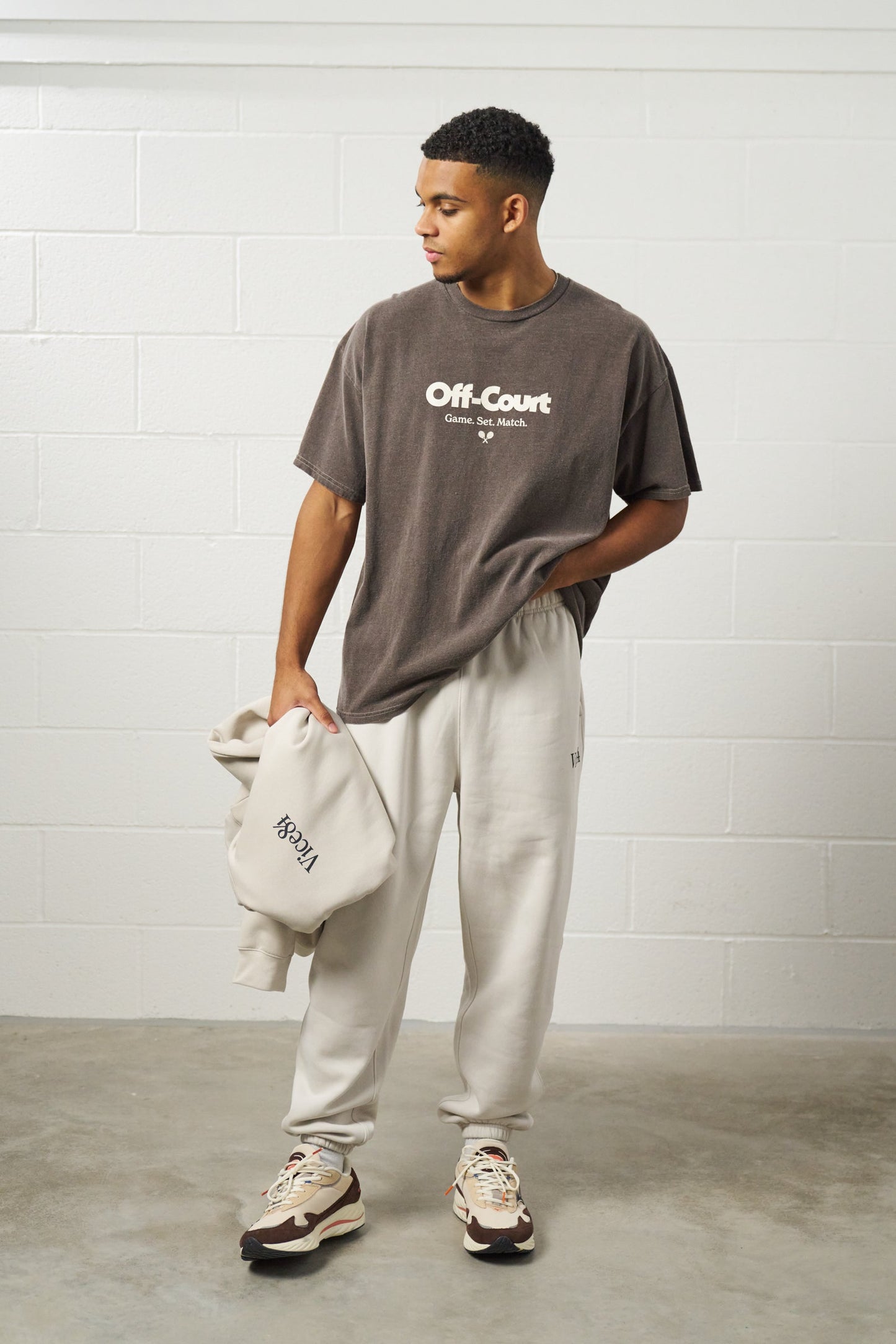 Vice 84 'Off-Court GSM' Vintage Washed Tee - Brown