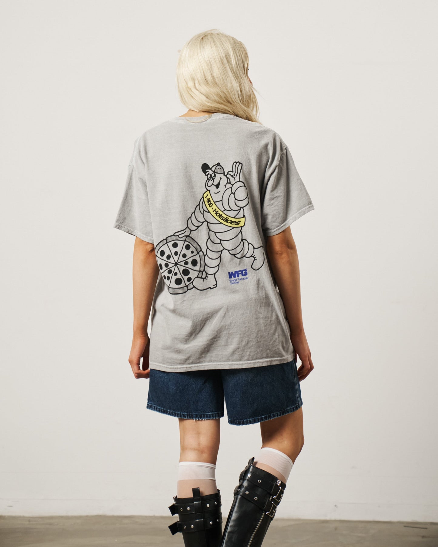 World Famous Gordos 'Check Your Pressure' Vintage Washed Tee - Ash