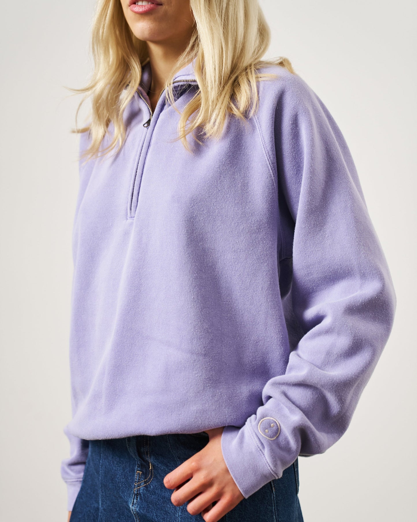 Essentials Vintage Washed 1/4 Zip Sweatshirt - Orchid