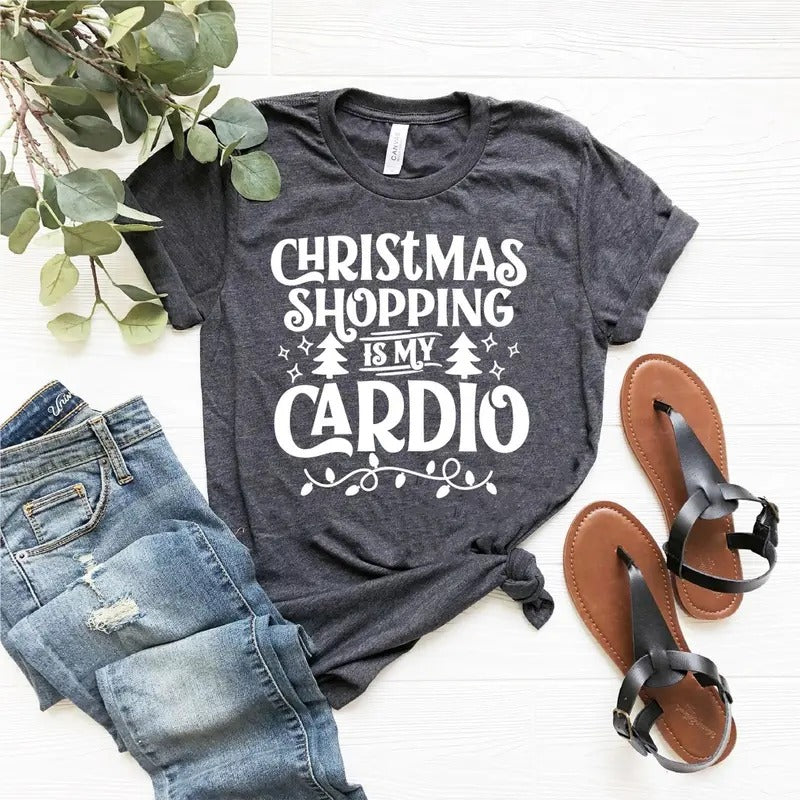 Unisex Christmas Shopping is My Cardio Shirt, Holiday Shopping Pullover Hoodie Sweatshirt | HypeCrazeTee.com