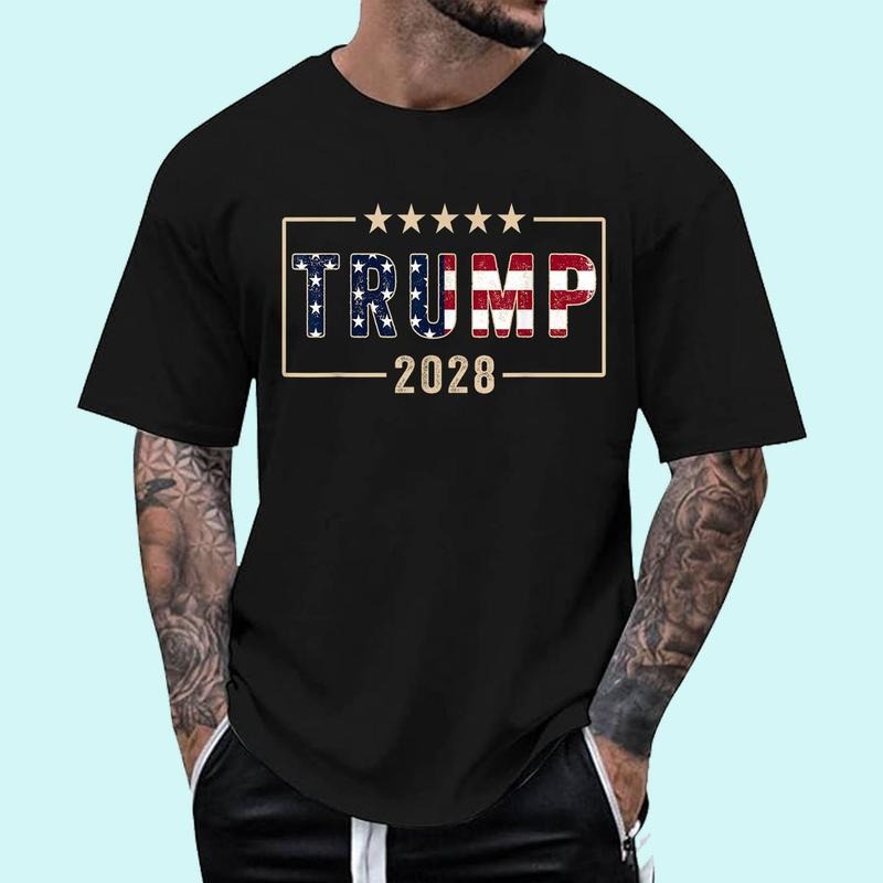 [Unisex Cotton] Trump 2028 Shirt Vote Donald Trump Flag 2028 T-Shirt , Short Sleeve, Top Unisex Hoodie, Sweatshirt