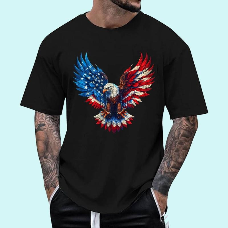 [Unisex Cotton Shirt] American Flag Bald Eagle Patriotic Eagle 4th of July USA T-Shirt Hoodie, Sweatshirt | HypeCrazeTee.com