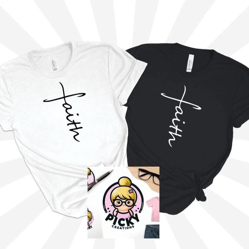 Unisex Faith Tshirt with Bold Message of Faith for Summer Casual Fit Top Womenswear Graphic T Shirt Hoodie, Sweatshirt
