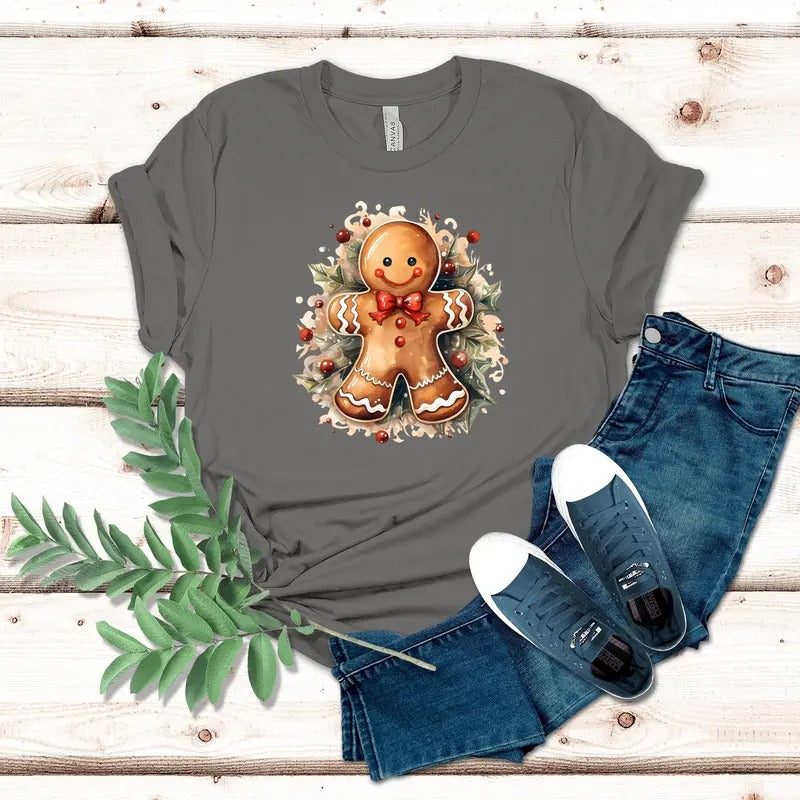 Unisex Gingerbread Man Christmas T-Shirt - Cute Cookie Lover Tee for Holiday